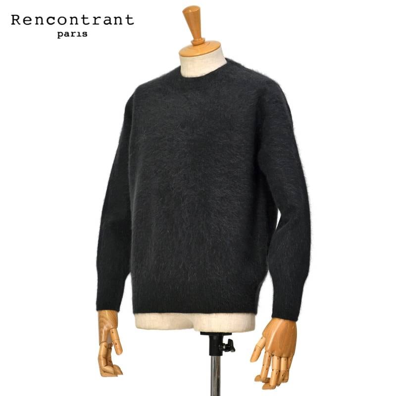 RENCONTRANT【レンコントラント】クルーネックニット 10058-F BLACK