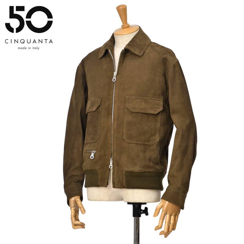 [美品] CINQUANTA スウェードジャケット オリーブグリーン(最終価格) 000000005830_8yyNtMg.jpg