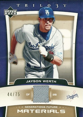 Jayson Werth 2005 UD Trilogy Generations Future Materials Gold 75