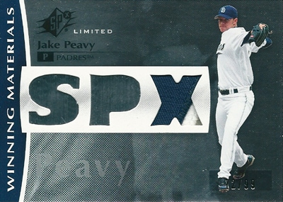 ジェイク ピービー 2008 SPx Winning Materials Limited Patch SPx 99 