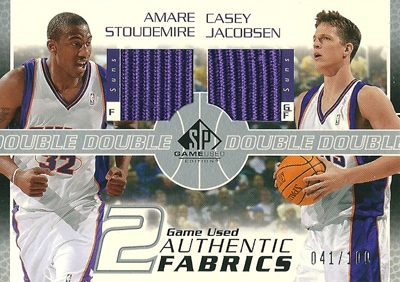 【アマレ・スタウダマイアー】【ケイシー・ジェイコブセン】 Amare Stoudemire Casey Jacobsen 02/03 SP Game Used Authentic Fabrics Dual 041/100