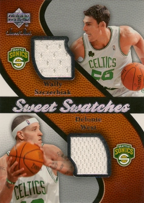 ウォーリー ザービアック / デロンテ ウエスト NBAカード 2007/08 Sweet Shot Swatches Dual / Wally Szczerbiak / Delonte West