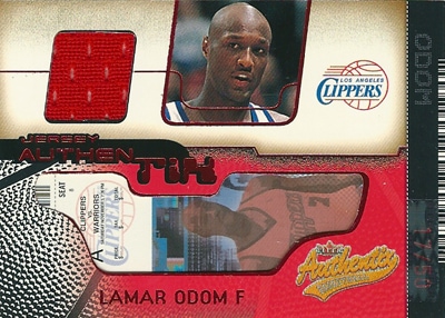ラマー・オドム Lamar Odom 01/02  Authenticx Jersey Authentix Ripped 17/50