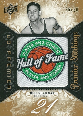 ビル・シャーマン NBAカード Bill Sharman 08/09 UD Premier Stitchings 25/50