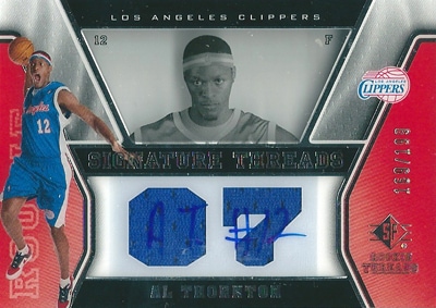 アル・ソーントン NBAカード Al Thornton 07/08 SP Rookie Threads Rookie Autographs 169/199