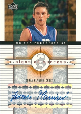ゾラン・プラニニッチ バスケットボールカード Zoran Planinic 03/04 SP Tops Prospects Signs of Success