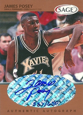 ジェームズ・ポージー バスケットボールカード James Posey 1999 SAGE Autographs Bronze 537/650