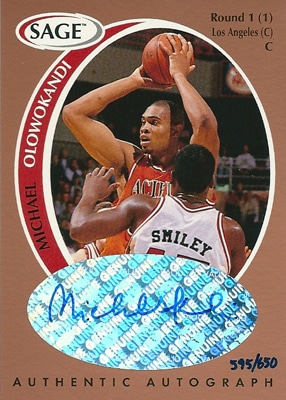 マイケル・オロウォキャンディ NBAカード Michael Olowokandi 1998 Sage Autographs Bronze