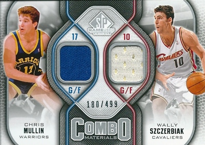 クリス・マリン / ウォーリー・ザービアック NBAカード Chris Mullin / Wally Szczerbiak 09/10 SP Game Used Combo Materials 180/499