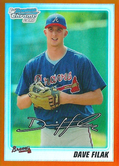 デイブ・フィラック MLBカード Dave Filak 2010 Bowman Chrome Draft Rookie Card Orange Refractor 2/25