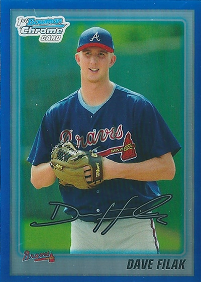 デイブ・フィラック MLBカード Dave Filak 2010 Bowman Chrome Draft Rookie Card Blue Refractor 143/199