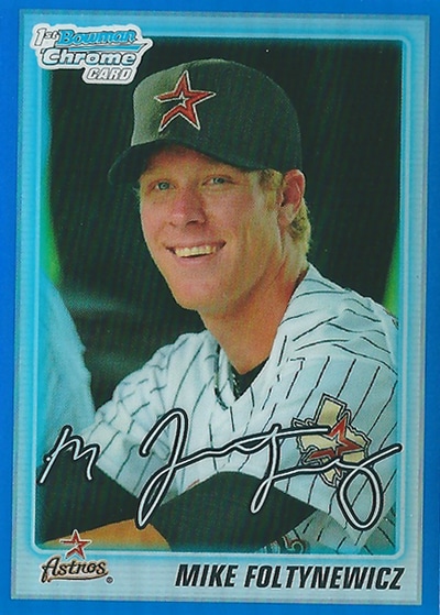 マイク・フォルティニュウィクズ MLBカード Mike Foltynewicz 2010 Bowman Chrome Draft Rookie Card Blue Refractor 162/199