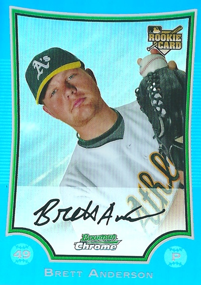 ブレット・アンダーソン MLBカード Brett Anderson 2009 Bowman Chrome Rookie Card Blue Refractors 17/150