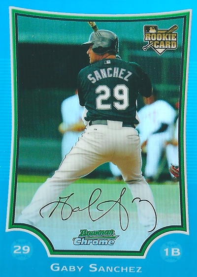 ギャビー・サンチェス MLBカード Gaby Sanchez 2009 Bowman Chrome Rookie Card Blue Refractors