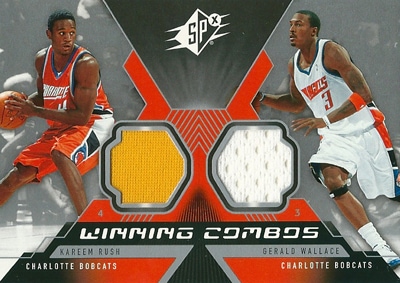 【カリーム・ラッシュ】【ジェラルド・ウォレス】 NBAカード Kareem Rush / Gerald Wallace 05/06 SPｘ Winning Materials Combos