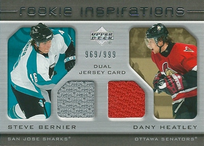 スティーブ・ベルニエ / ダニー・ヒートリー NHLカード Steve Bernier / Dany Heatley 2005/06 UD Rookie Update Rookie Inspirations 969/999