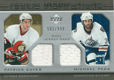 パトリック・イーブス / マイケル・ペカ NHLカード Patrick Eaves / Michael Peca 2005/06 UD Rookie Update Rookie Inspirations 592/999