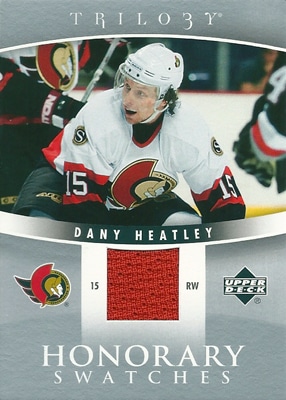 ダニー・ヒートリー NHLカード Dany Heatley 2006/07 UD Trilogy Honorary Swatches