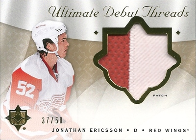 ジョナサン・エリクソン NHLカード Jonathan Ericsson 2008/09 UD Ultimate Collection Debut Threads Patches 37/50
