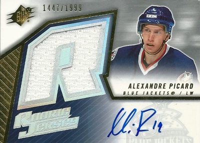 アレグザンドル・ピカード NHLカード Alexandre Picard 2005/06 SPx Rookie Jersey Autographs 1447/1999