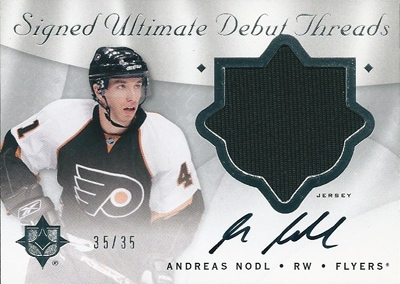 アンドレアス・ネードル NHLカード Andreas Nodl 2008/09 UD Ultimate Collection Debut Threads Autographs 35/35