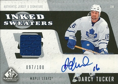 ダーシー・タッカー NHLカード Darcy Tucker 2006/07 SP Game Used Inked Sweaters 097/100