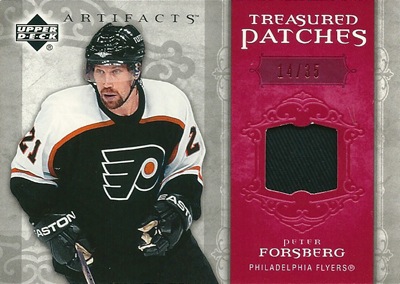 ピーター・フォースバーグ NHLカード Peter Forsberg 2006/07 UD Artifacts Treasures Patches Red 14/35