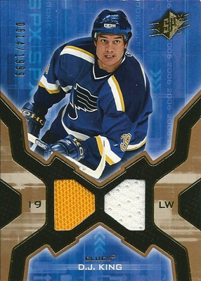 Ｄ．Ｊ．キング NHLカード D.J. King 2006/07 SPx Rookie Jersey 0614/1999