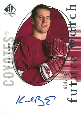 キース・バラード NHLカード Keith Ballard 2005/06 SP Authentic Future Watch 628/999