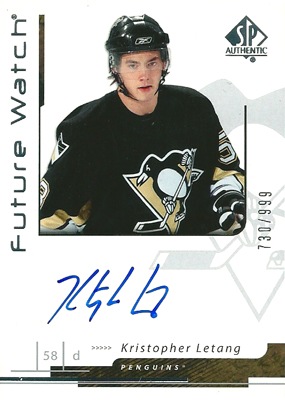 クリストファー・ルタン NHLカード Kristopher Letang 2006/07 SP Authentic Future Watch 730/999