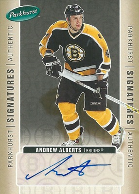 アンドリュー・アルバーツ NHLカード Andrew Alberts 2005/06 UD Parkhurst Signatures