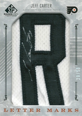 ジェフ・カーター NHLカード Jeff Carter 2006/07 SP Game Used Letter Marks 28/50