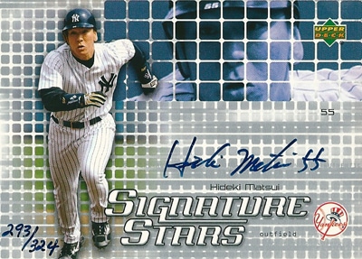 松井秀喜 MLBカード 2004 Upper Deck Signature Stars Blue Ink 293/324