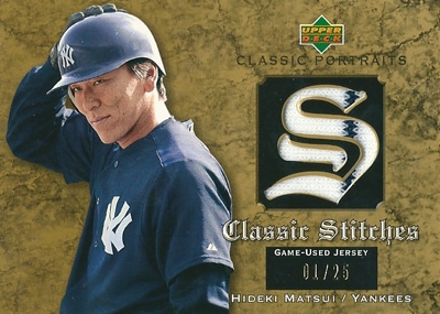 松井秀喜 MLBカード 2003 Upper Deck Classic Portraits Stitches Gold 01/25