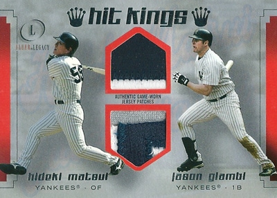 【松井秀喜】【ジェイソン・ジアンビ】 MLBカード Hideki Matsui / Jason Giambi 2004 Fleer Legacy Hit Kings Dual Patch 04/15