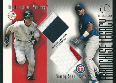 【松井秀喜】【サミー・ソーサ】【アルバート・プホルス】【ブラディミール・ゲレーロ】 MLBカード Hideki Matsui / Sammy Sosa / Albert Pujols / Vladimir Guerrero 2004 Fleer Legacy Franchise Quad Patch 13/14