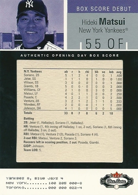 松井秀喜 MLBカード 2003 Fleer Box Score Rookie Card 440/599