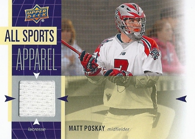 マット・ポスケイ ラクロスカード Matt Poskay 2011 UD World Sports All-Sport Apparel Memorabilia