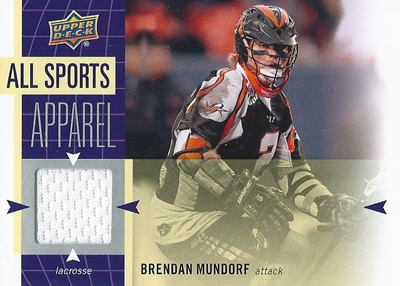 ブレンダン・ムンドルフ ラクロスカード Brendan Mundorf 2011 UD World Sports All-Sport Apparel Memorabilia