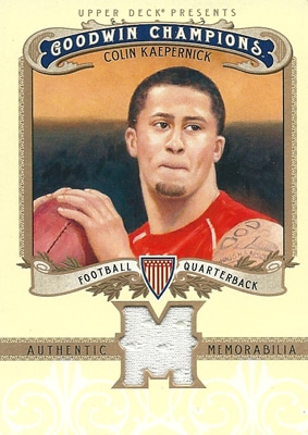 コリン・キャパニック NFLカード Colin Kaepernick 2012 Upper Deck Goodwin Champions Memorabilia