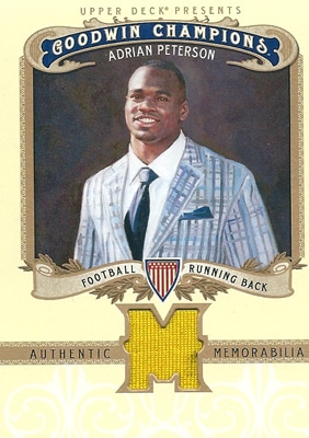 エイドリアン・ピーターソン NFLカード Adrian Peterson 2012 Upper Deck Goodwin Champions Memorabilia