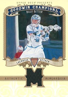 ビリー・ビター ラクロスカード Billy Bitter 2012 Upper Deck Goodwin Champions Memorabilia