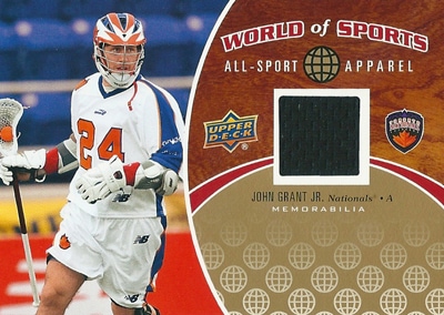 ジョン・グラント Jr ラクロスカード John Grant Jr 2010 Upper Deck World of Sports All-Sports Apparel Memorabilia