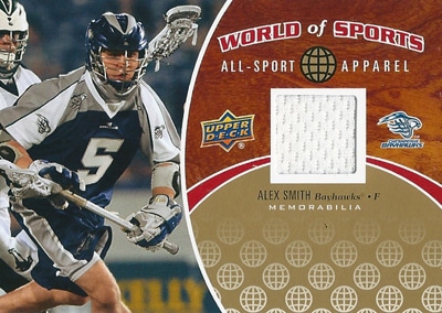 アレックス・スミス ラクロスカード Alex Smith 2010 Upper Deck World of Sports All-Sports Apparel Memorabilia