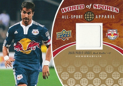 フアン・パブロ・アンヘル サッカーカード Juan Pablo Angel 2010 Upper Deck World of Sports All-Sports Apparel Memorabilia