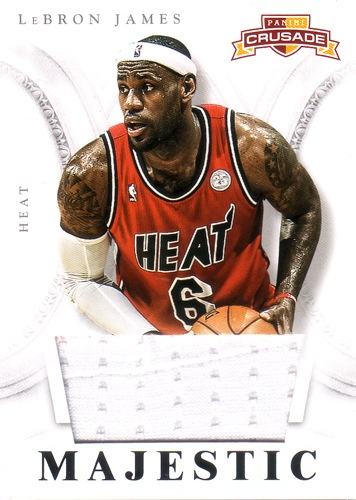 レブロン・ジェイムス NBAカード LeBron James 12/13 Panini Crusade Majestic Materials (White Jersey)-カードファナティック