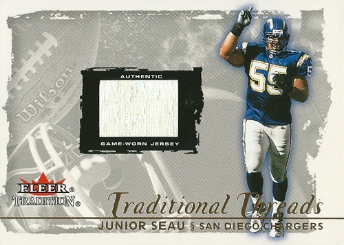 ジュニア・セアウ NFLカード Junior Seau 2000 Fleer Tradition Traditional Threads 49/55