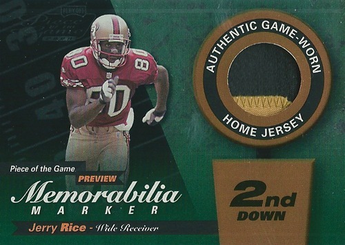 ジェリー・ライス NFLカード Jerry Rice 2000 Playoff Piece of the Game Patch 006/100