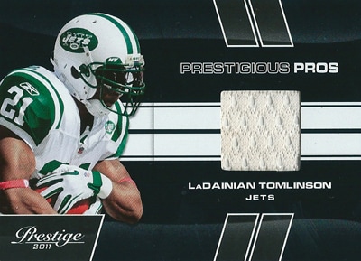 ラダニアン・トムリンソン NFLカード LaDainian Tomlinson 2011 Panini Prestige Prestigious Pros Jersey 08/10