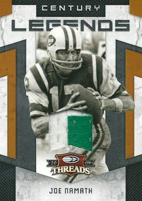 ジョー・ネイマス NFLカード Joe Namath 2009 Donruss Threads Century Legends Prime 02/15